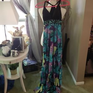 Full length colorful formal dress size S